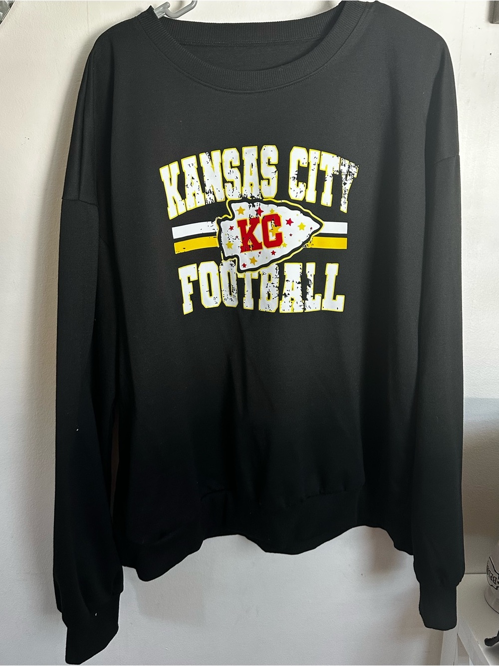 Kansas City Football Black Crewneck Sweatshirt - KC Logo X/Large